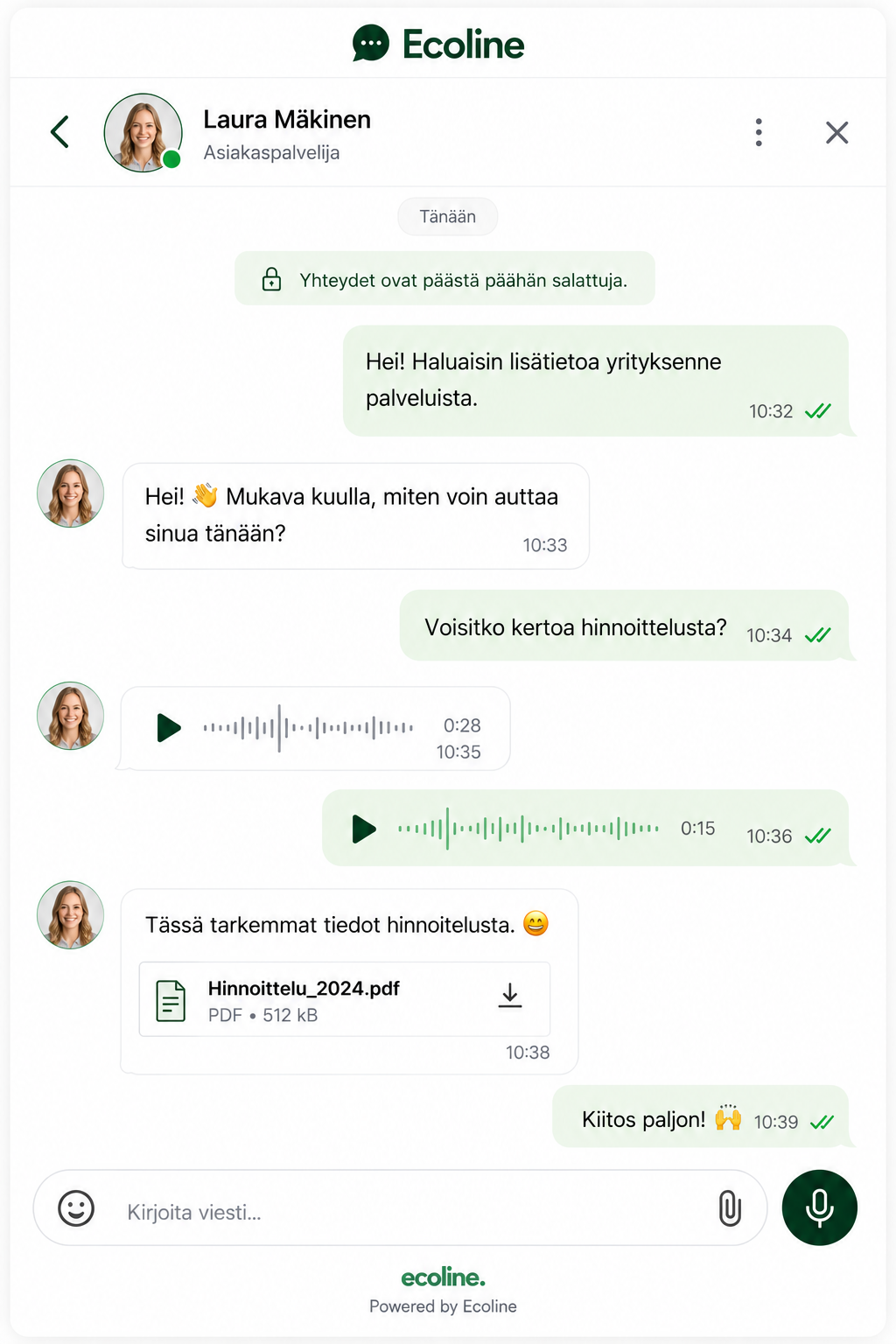 Keskustelu ja tiedostot