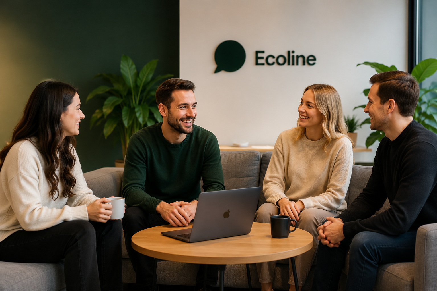 Ecoline-tiimi keskustelemassa